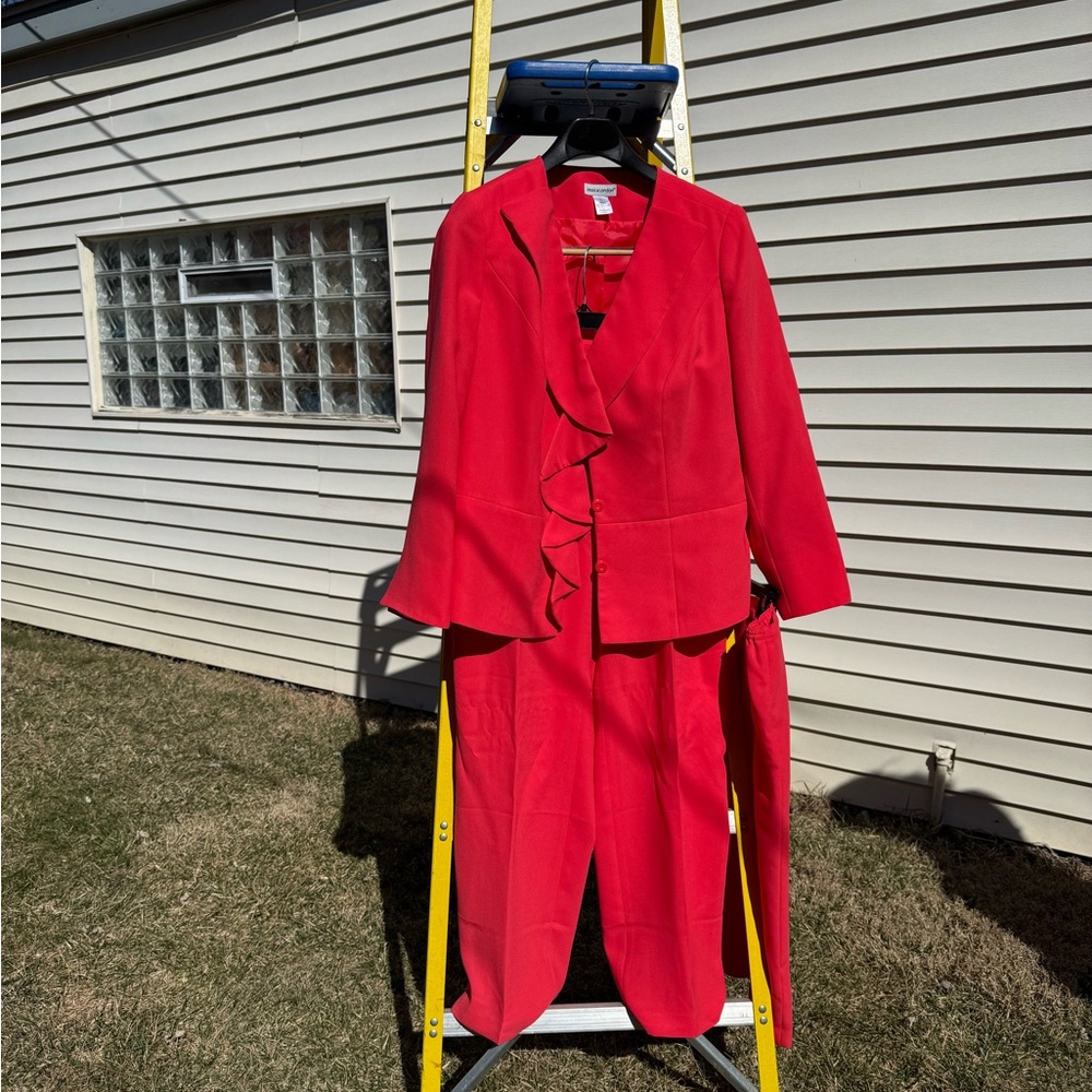Melon/Orange/Salmon Women's polyester Pant & Skirt Suit Set 18